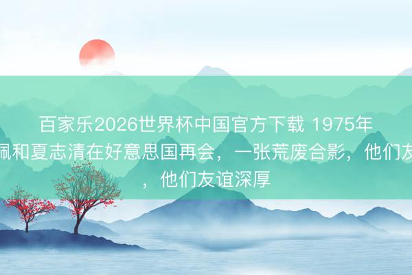 百家乐2026世界杯中国官方下载 1975年，郑佩佩和夏志清在好意思国再会，一张荒废合影，他们友谊深厚