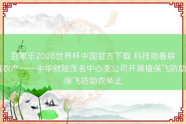 百家乐2026世界杯中国官方下载 科技助春耕 飞选藏农产——中华财险茂名中心支公司开展植保飞防助农举止
